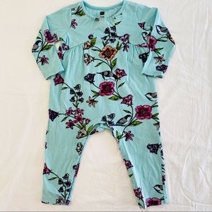 Tea Collection Long-Sleeved Floral Romper 12-18M